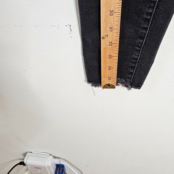 Madewell Dark Gray Raw Hem 10" High Rise Skinny Jeans Button Through Edition 28 - Picture 9 of 11